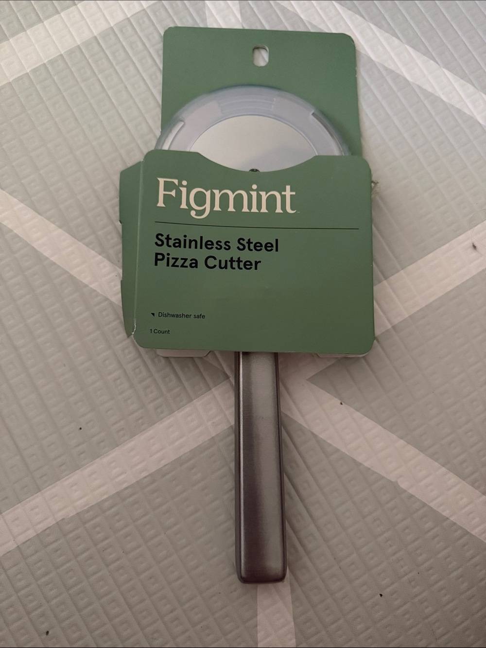 FigMint Stainless Steel Pizza Cutter — Silver and Green